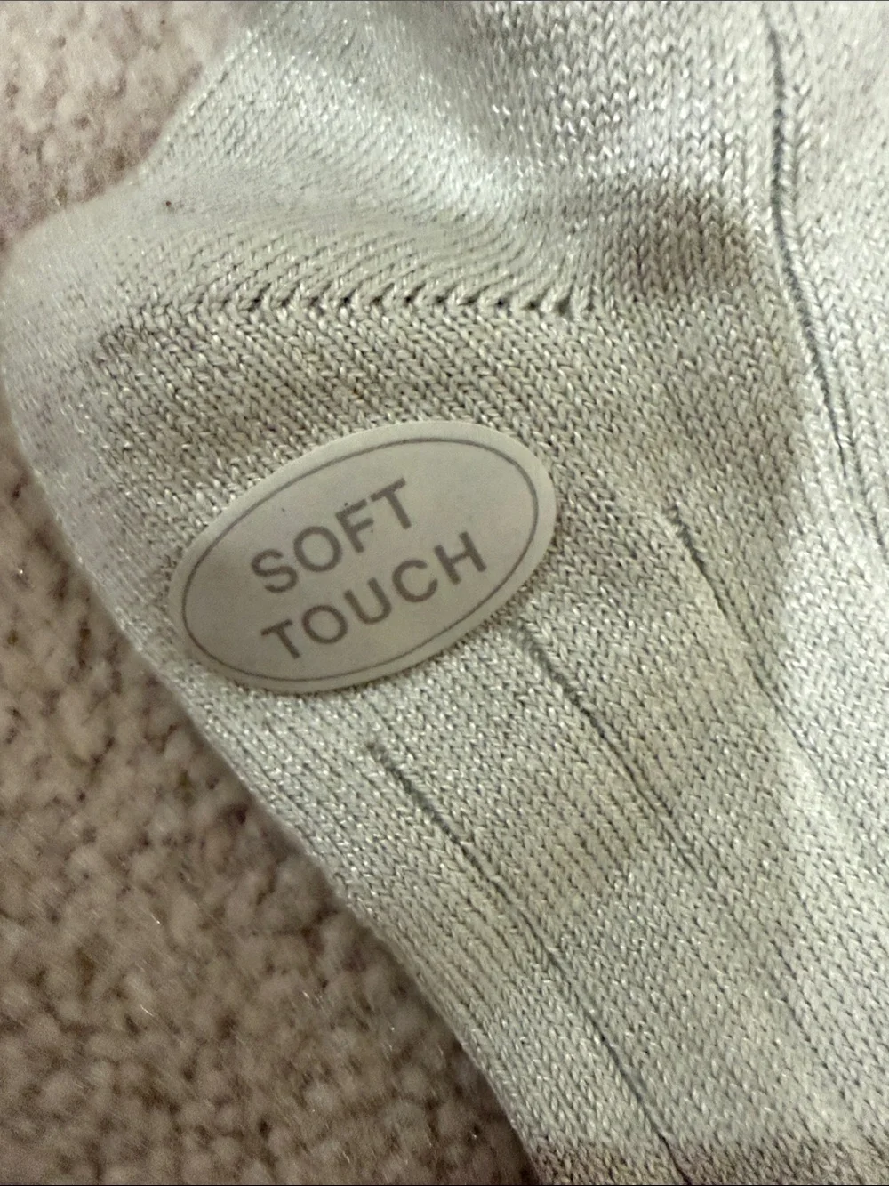 Perry Ellis Light Gray Ribbed Men's Dress Socks